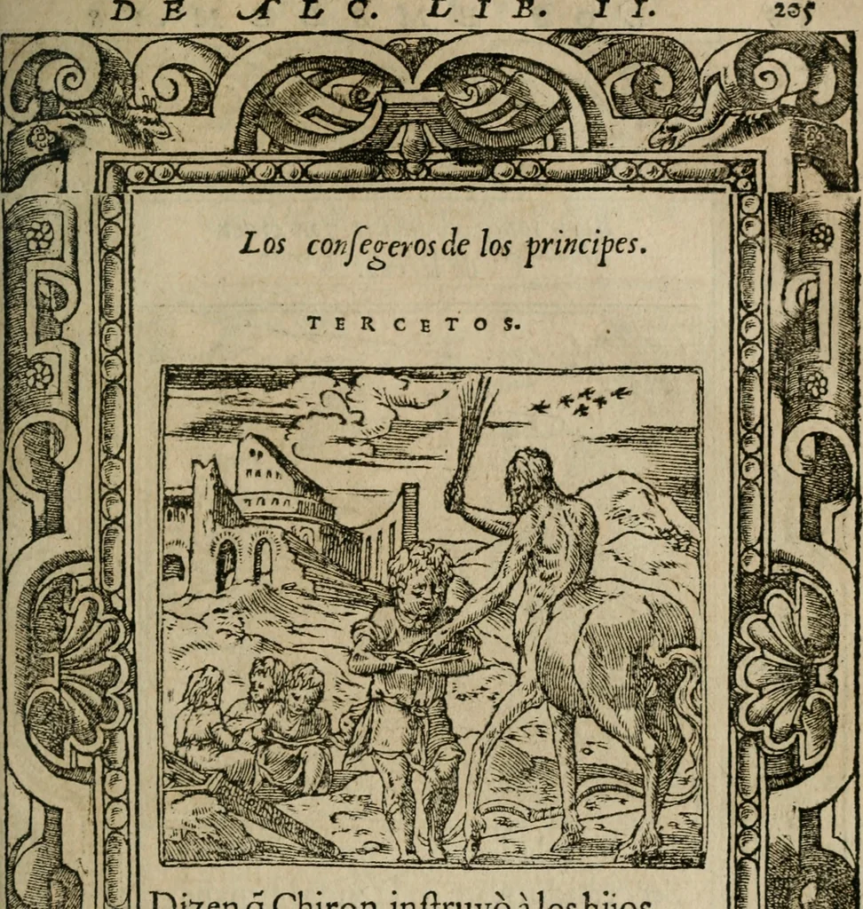 An illustration from Los emblemas de Alciato : traducidos en rhimas españolas ..., 1549, leaf 208
