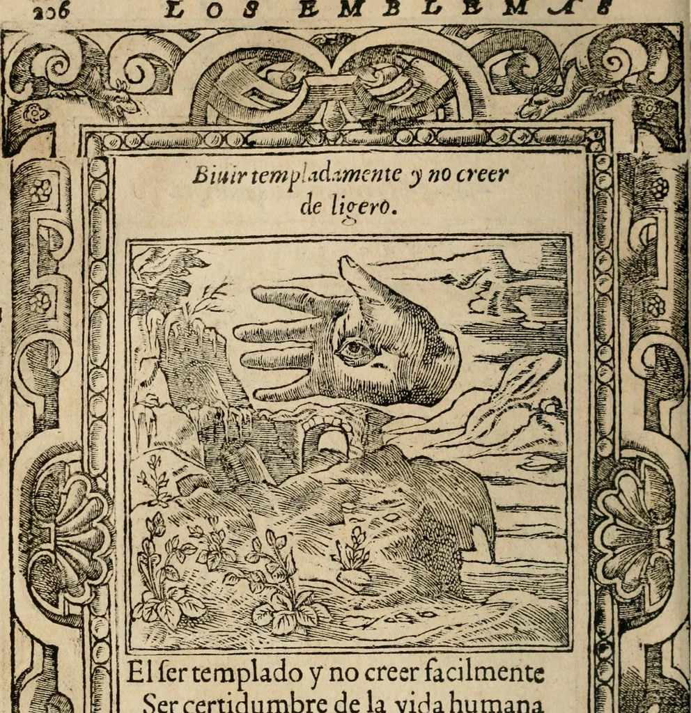 An illustration from Los emblemas de Alciato : traducidos en rhimas españolas ..., 1549, leaf 209