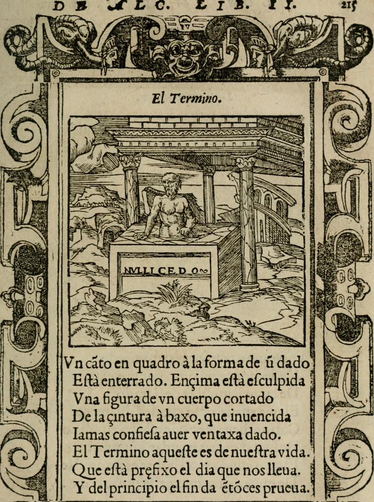 An illustration from Los emblemas de Alciato : traducidos en rhimas españolas ..., 1549, leaf 218