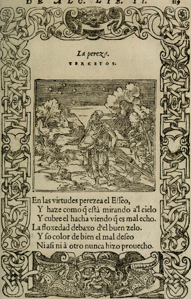 An illustration from Los emblemas de Alciato : traducidos en rhimas españolas ..., 1549, leaf 222