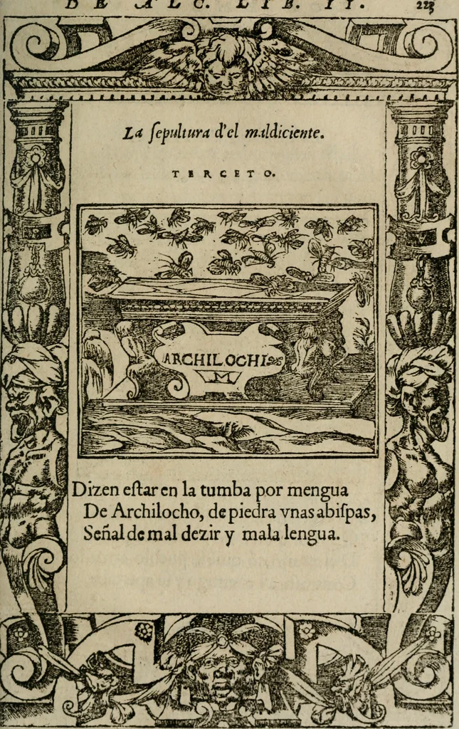 An illustration from Los emblemas de Alciato : traducidos en rhimas españolas ..., 1549, leaf 226