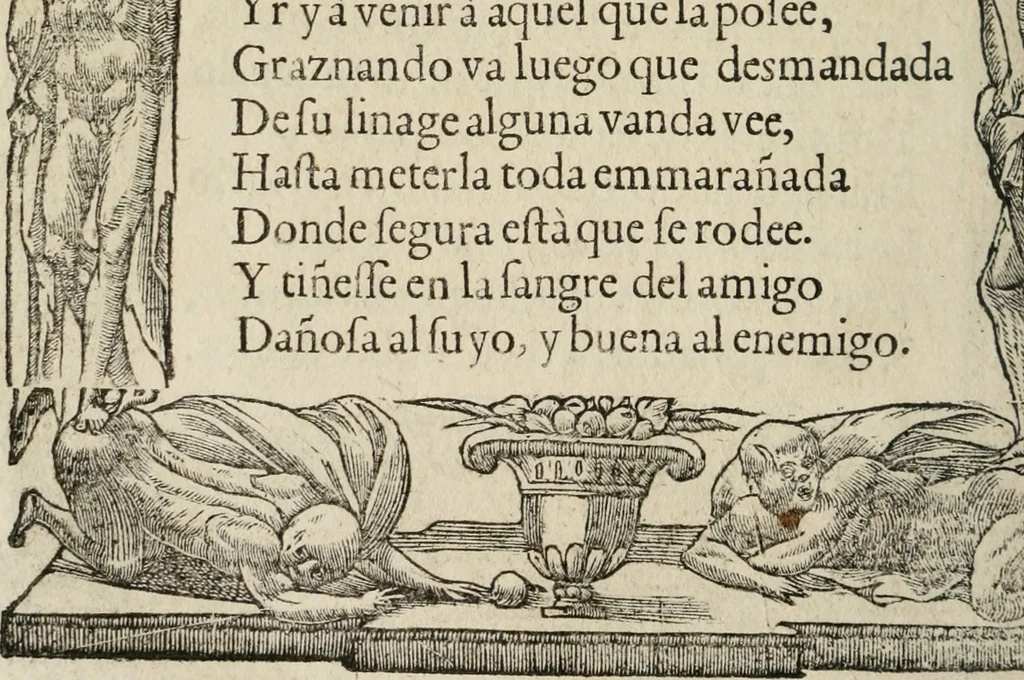 An illustration from Los emblemas de Alciato : traducidos en rhimas españolas ..., 1549, leaf 239