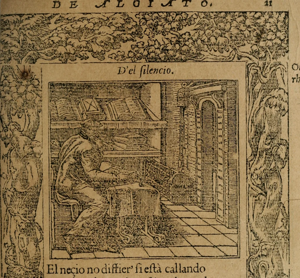An illustration from Los emblemas de Alciato : traducidos en rhimas españolas ..., 1549, leaf 24