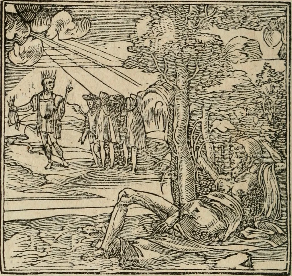 An illustration from Los emblemas de Alciato : traducidos en rhimas españolas ..., 1549, leaf 255