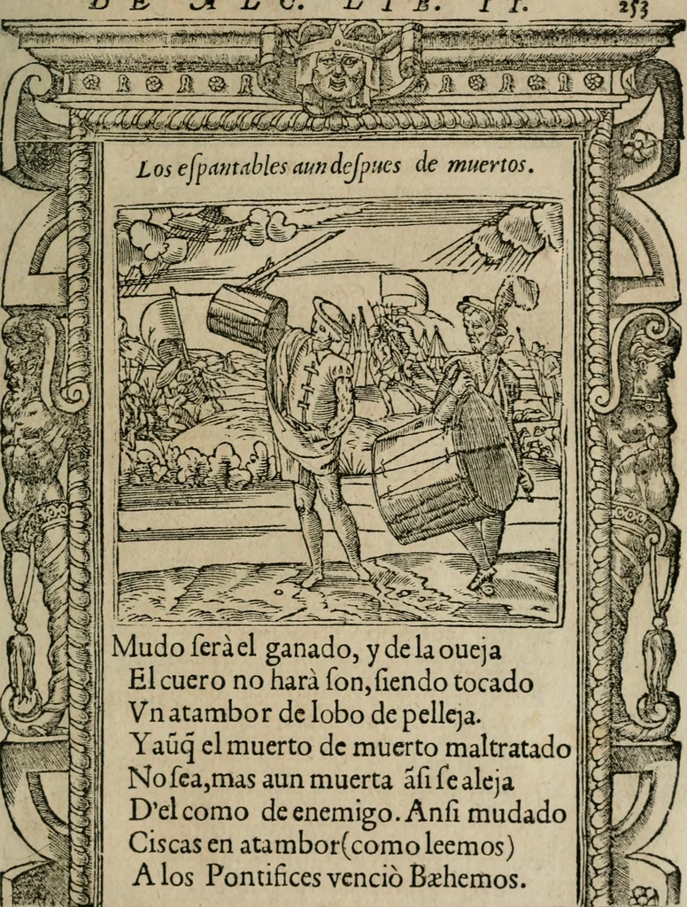 An illustration from Los emblemas de Alciato : traducidos en rhimas españolas ..., 1549, leaf 256