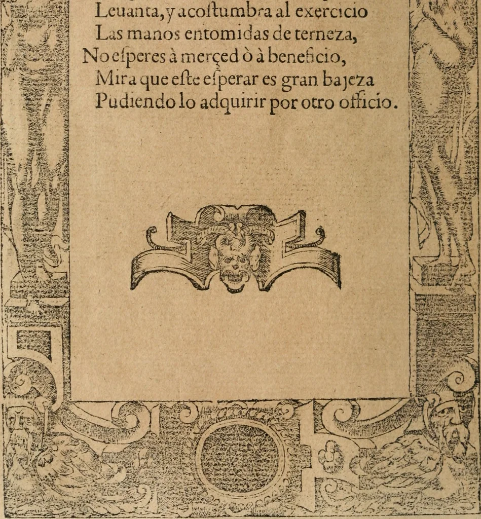 An illustration from Los emblemas de Alciato : traducidos en rhimas españolas ..., 1549, leaf 37