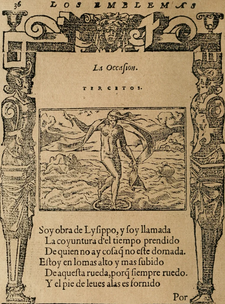 An illustration from Los emblemas de Alciato : traducidos en rhimas españolas ..., 1549, leaf 39