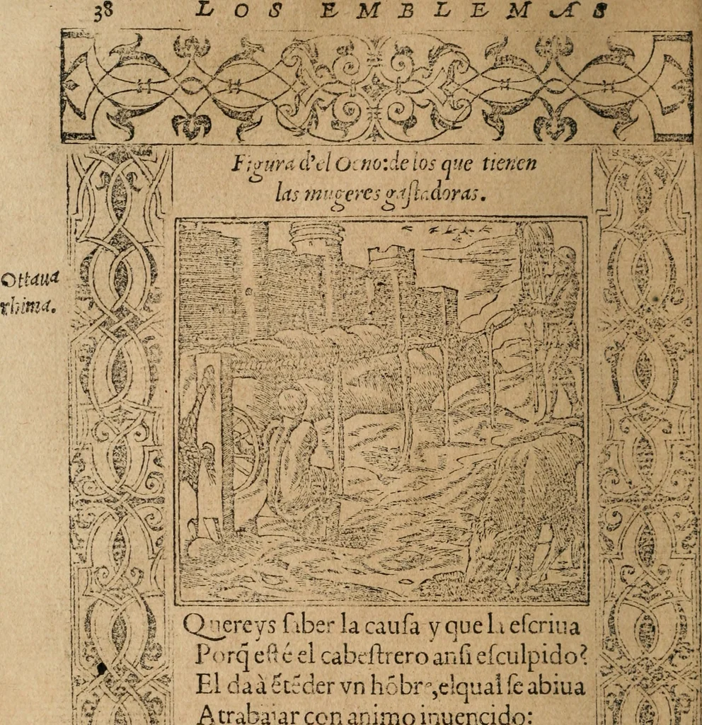 An illustration from Los emblemas de Alciato : traducidos en rhimas españolas ..., 1549, leaf 41