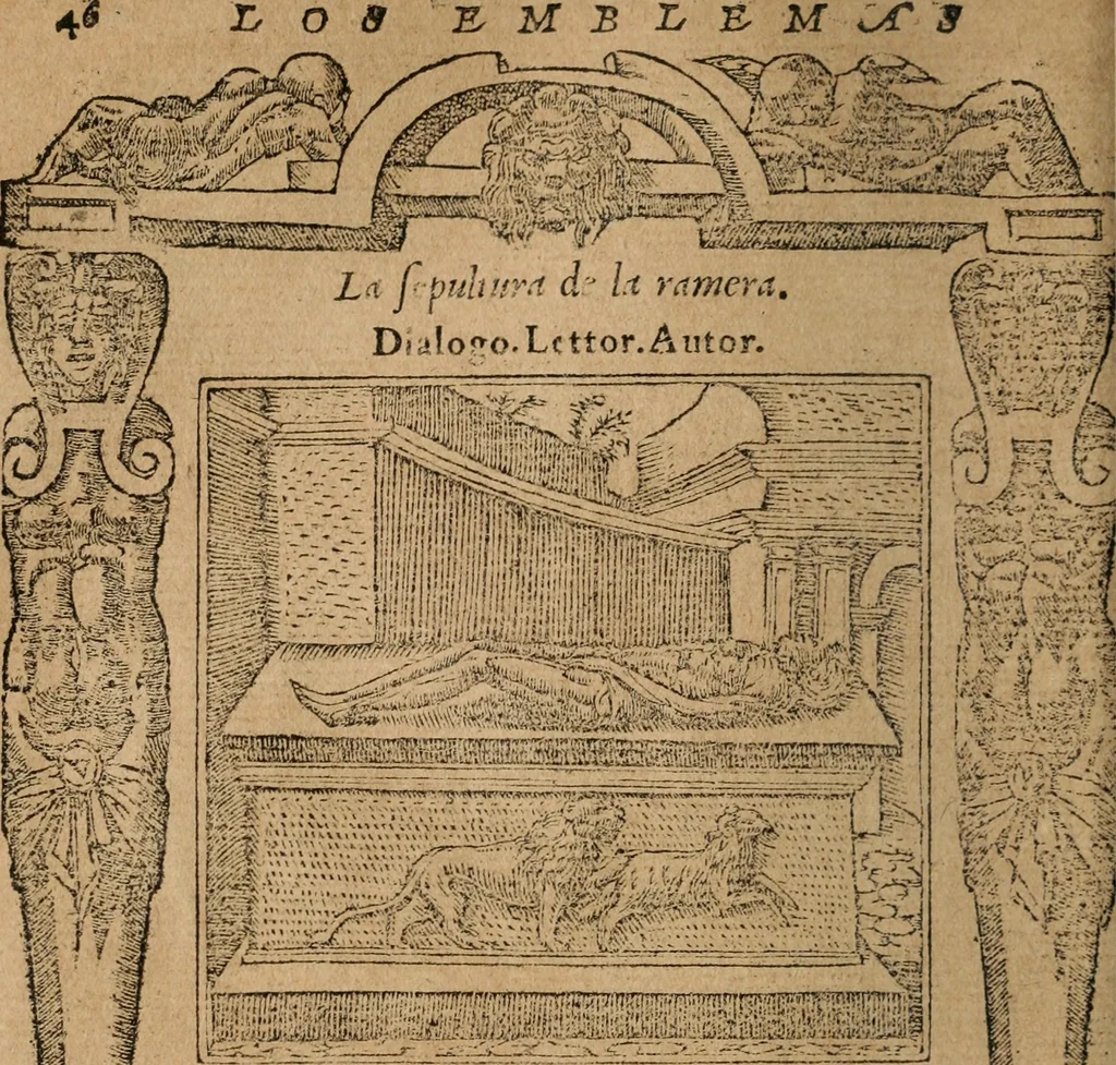 An illustration from Los emblemas de Alciato : traducidos en rhimas españolas ..., 1549, leaf 49