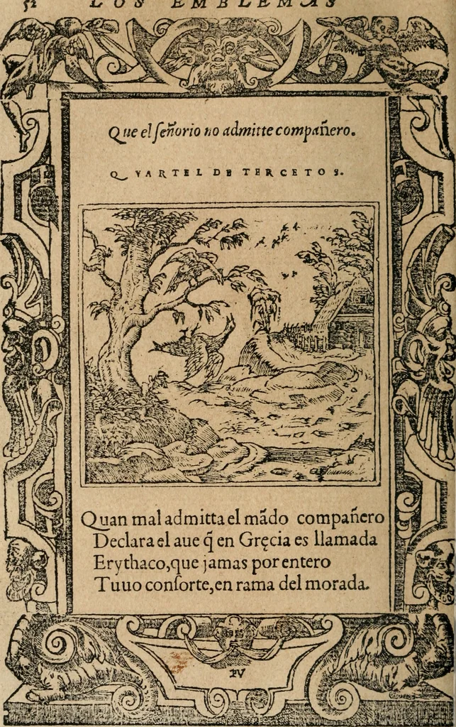 An illustration from Los emblemas de Alciato : traducidos en rhimas españolas ..., 1549, leaf 55
