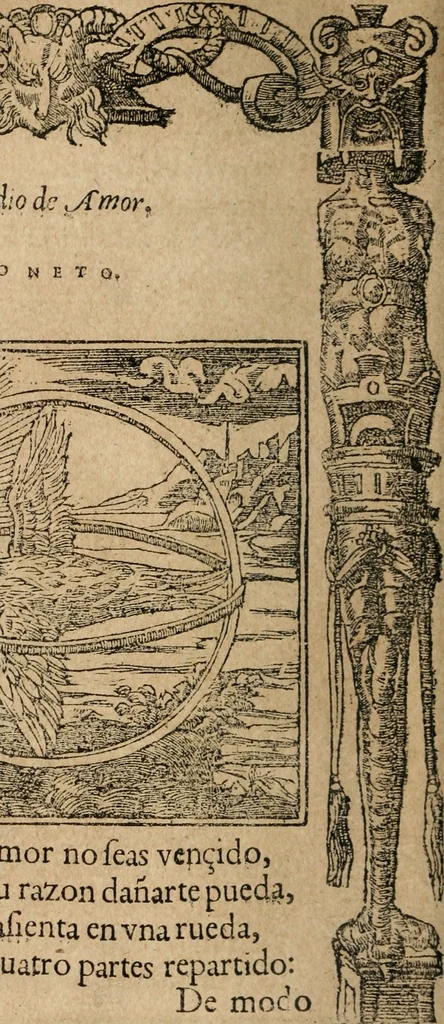 An illustration from Los emblemas de Alciato : traducidos en rhimas españolas ..., 1549, leaf 57