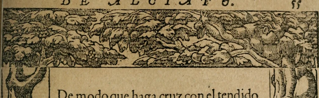 An illustration from Los emblemas de Alciato : traducidos en rhimas españolas ..., 1549, leaf 58