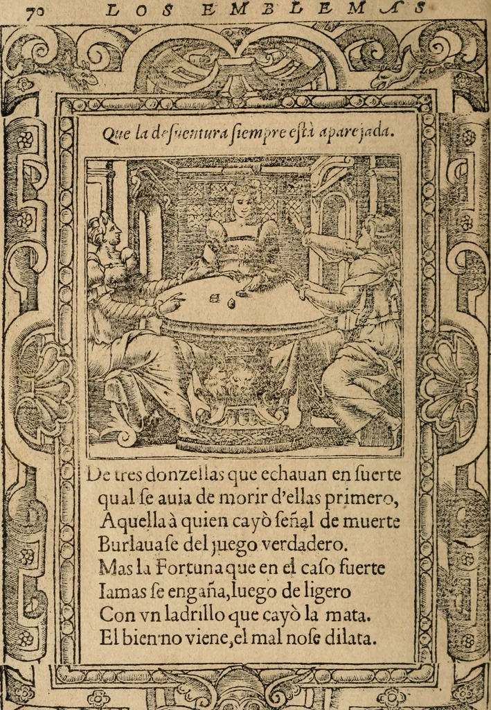 An illustration from Los emblemas de Alciato : traducidos en rhimas españolas ..., 1549, leaf 73