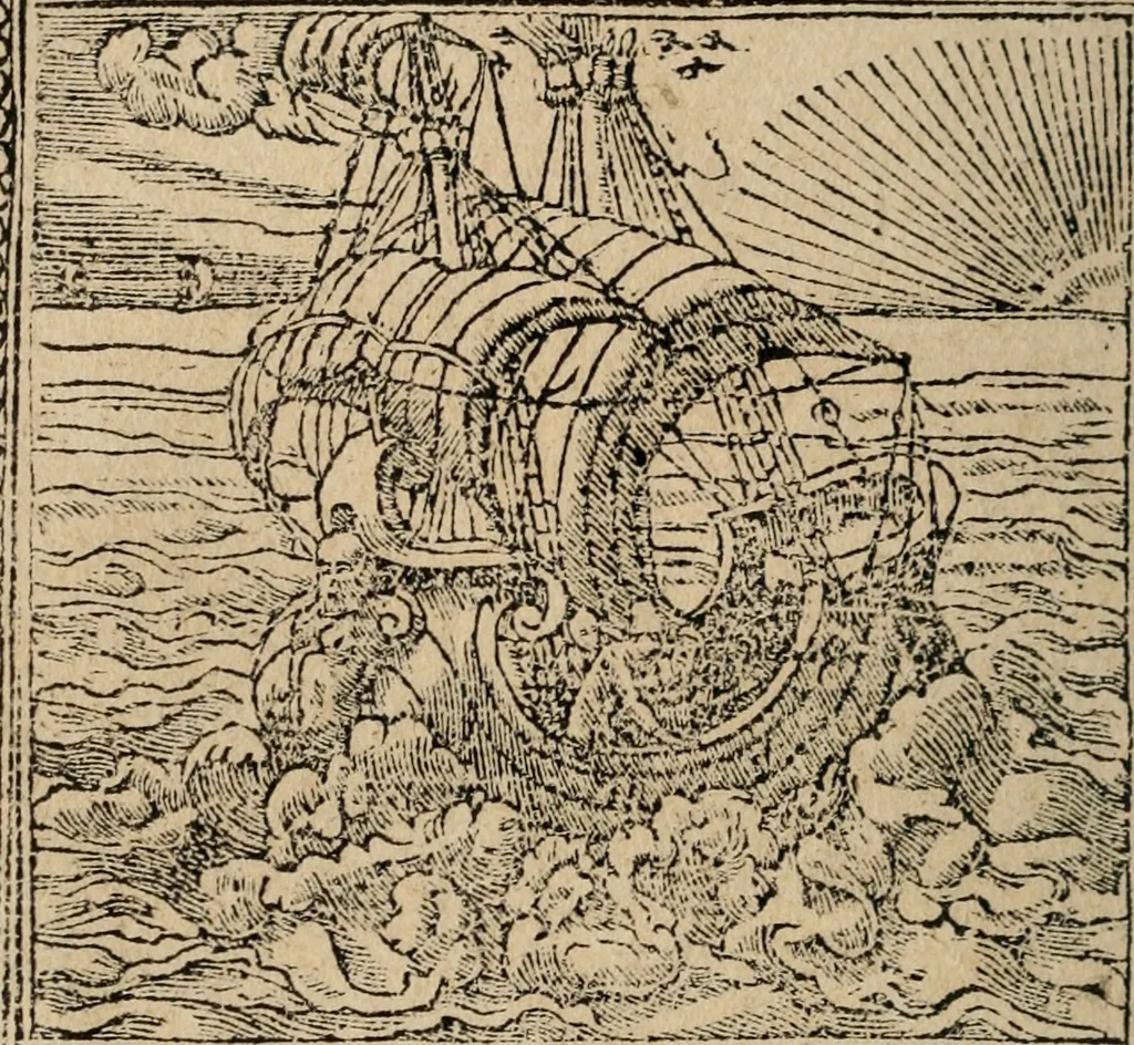 An illustration from Los emblemas de Alciato : traducidos en rhimas españolas ..., 1549, leaf 75