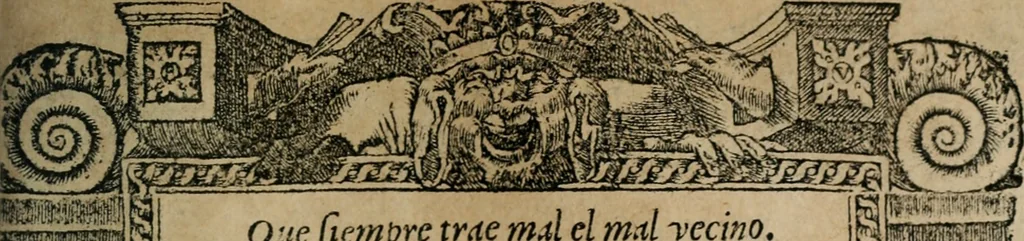 An illustration from Los emblemas de Alciato : traducidos en rhimas españolas ..., 1549, leaf 84