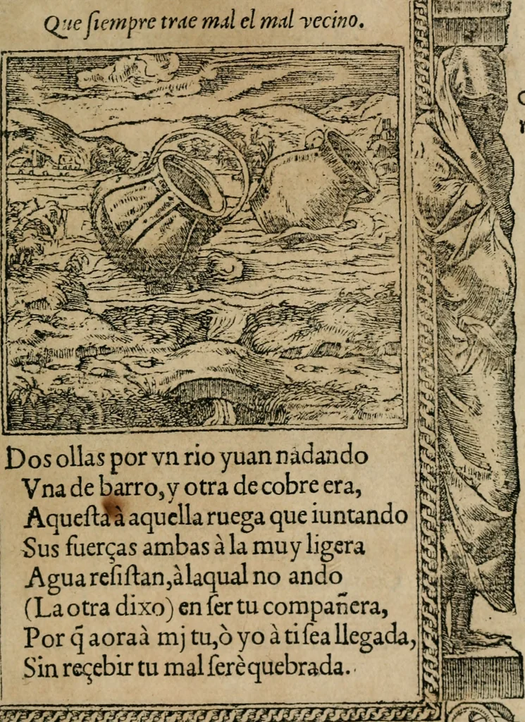 An illustration from Los emblemas de Alciato : traducidos en rhimas españolas ..., 1549, leaf 84