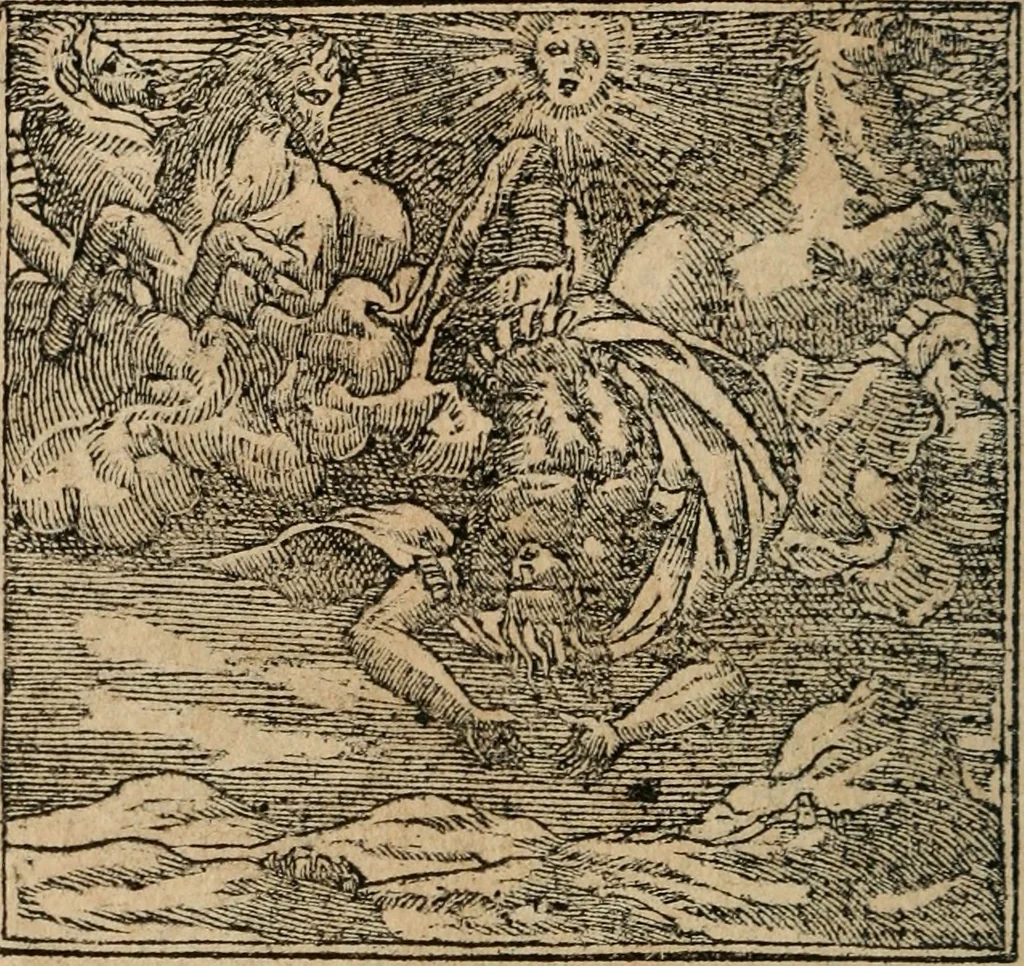 An illustration from Los emblemas de Alciato : traducidos en rhimas españolas ..., 1549, leaf 91