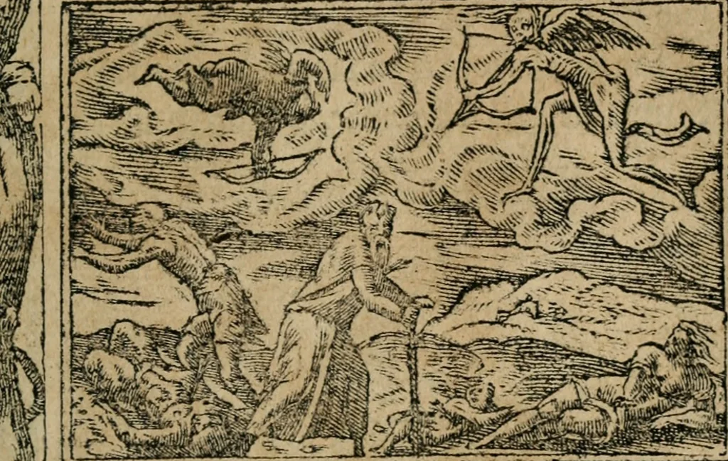 An illustration from Los emblemas de Alciato : traducidos en rhimas españolas ..., 1549, leaf 92