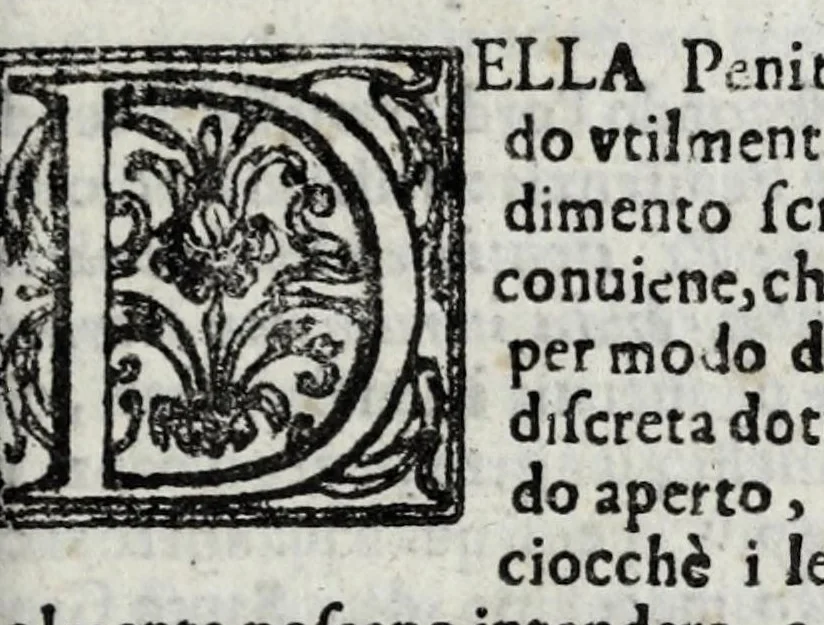 An illustration from Lo specchio di vera penitenzia di Fr. Iacopo Passauanti Fiorentino dell'Ordine de' predicatori : a miglior lezione ridotto, e dedicato al sereniss. principe di Toscana, 1681, leaf 21
