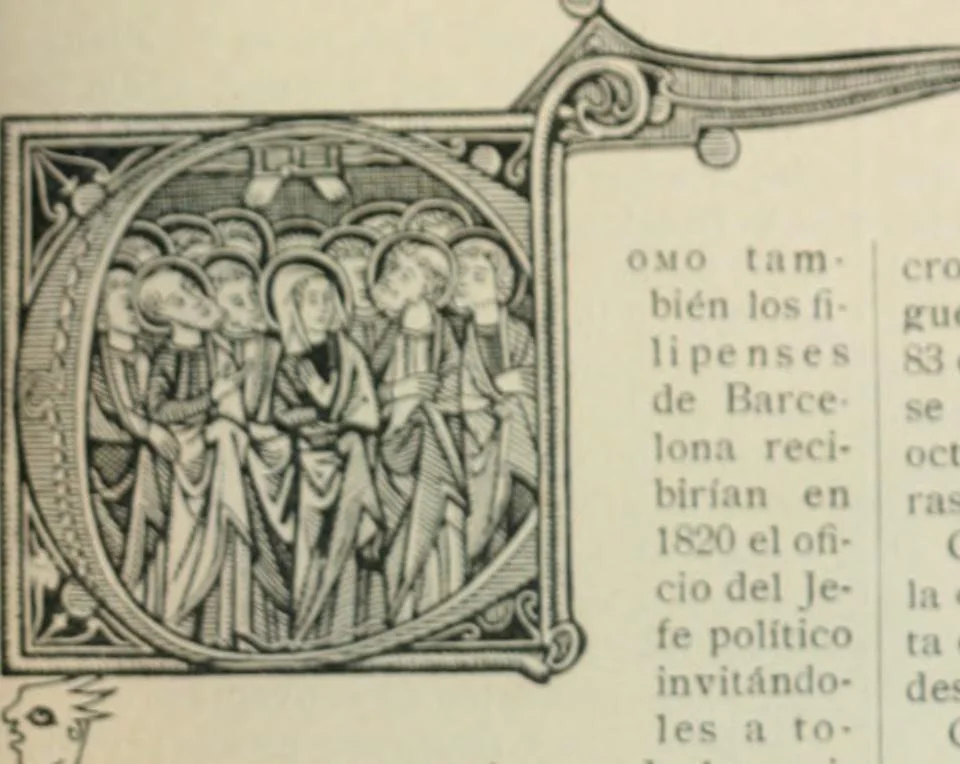 An illustration from Los religiosos en Cataluña durante la primera mitad del siglo 19, 1915, leaf 1336