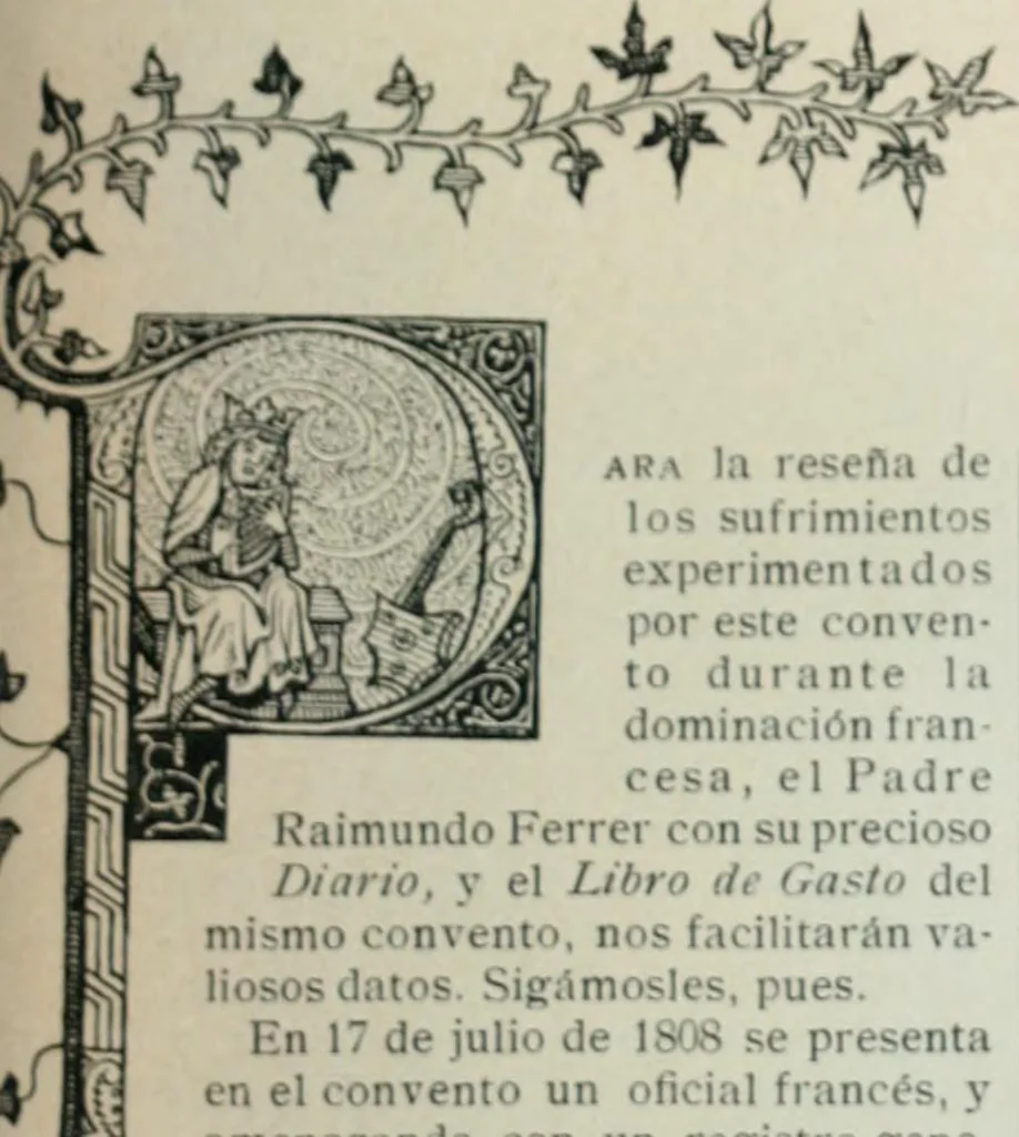 An illustration from Los religiosos en Cataluña durante la primera mitad del siglo 19, 1915, leaf 368