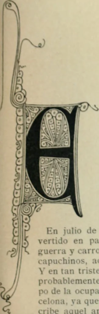 An illustration from Los religiosos en Cataluña durante la primera mitad del siglo 19, 1915, leaf 388