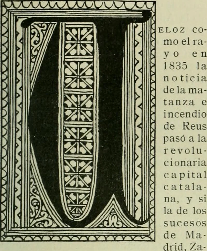 An illustration from Los religiosos en Cataluña durante la primera mitad del siglo 19, 1915, leaf 416