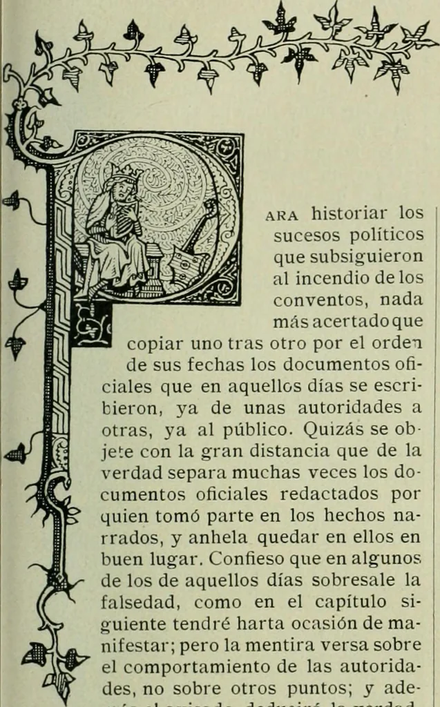 An illustration from Los religiosos en Cataluña durante la primera mitad del siglo 19, 1915, leaf 810