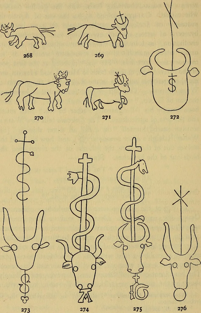 An illustration from The lost language of symbolism : an inquiry into the origin of certain letters, words, names, fairy-tales, folklore, and mythologies, 1912, leaf 117