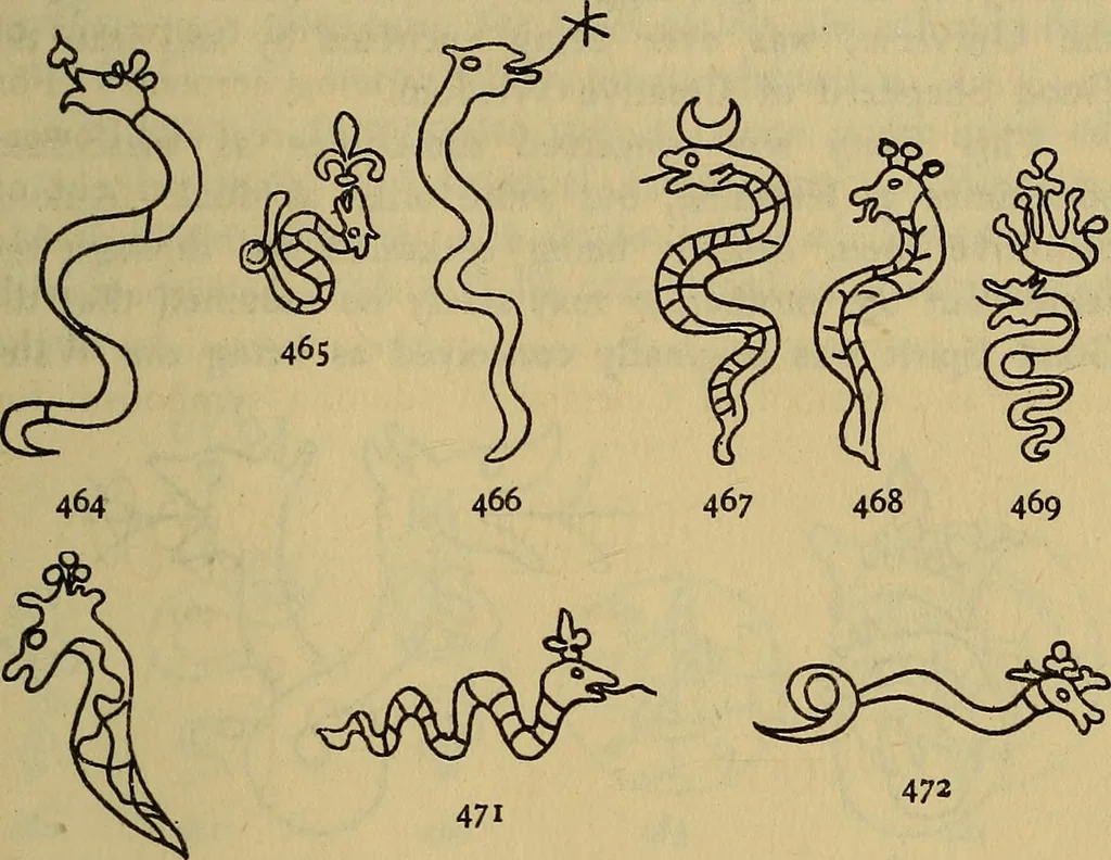 An illustration from The lost language of symbolism : an inquiry into the origin of certain letters, words, names, fairy-tales, folklore, and mythologies, 1912, leaf 216
