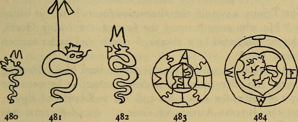An illustration from The lost language of symbolism : an inquiry into the origin of certain letters, words, names, fairy-tales, folklore, and mythologies, 1912, leaf 218