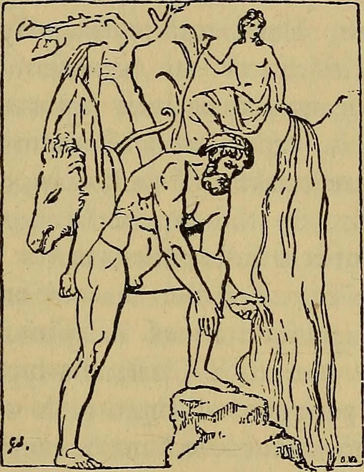 An illustration from The lost language of symbolism : an inquiry into the origin of certain letters, words, names, fairy-tales, folklore, and mythologies, 1912, leaf 256