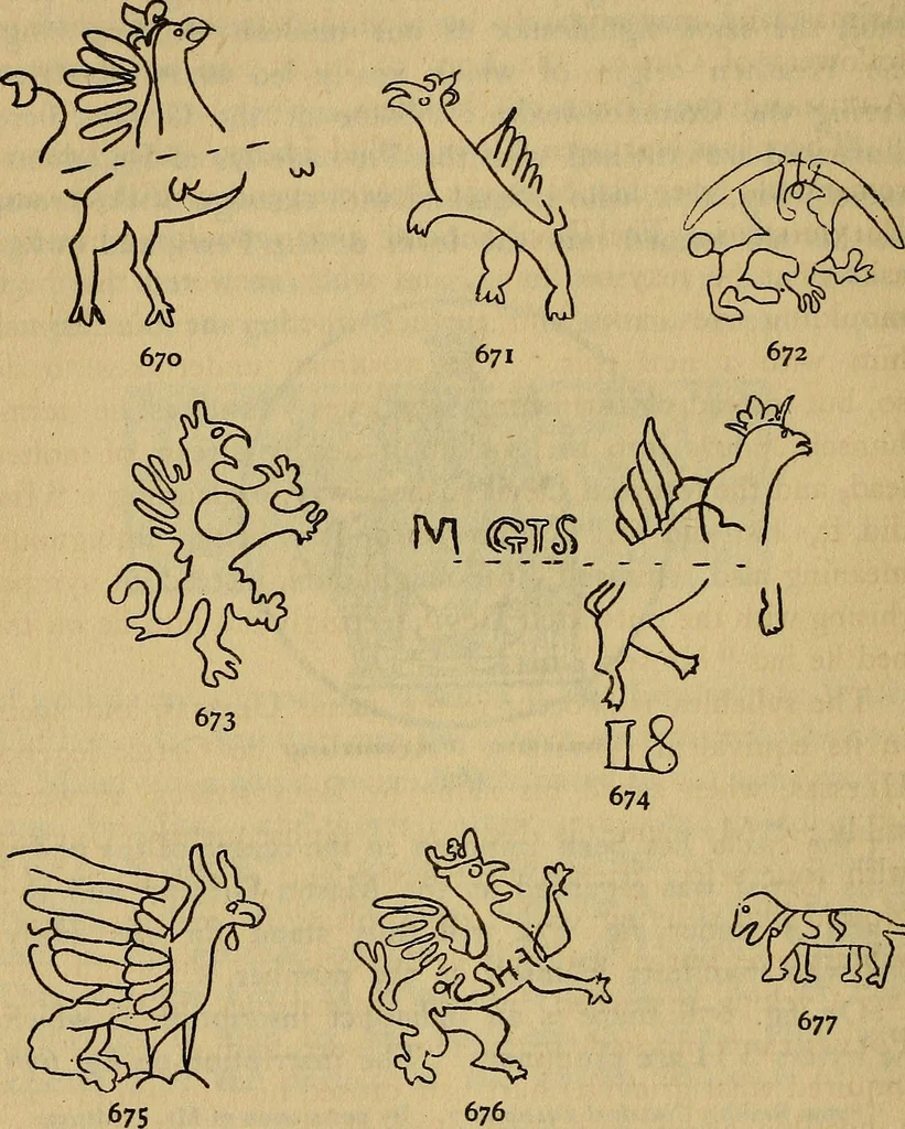 An illustration from The lost language of symbolism : an inquiry into the origin of certain letters, words, names, fairy-tales, folklore, and mythologies, 1912, leaf 293