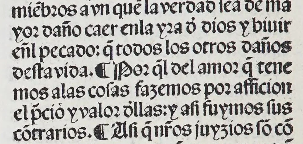 An illustration from Los tratados del doctor Alonso Ortiz : Tratado dela herida del rey. : Tratado consolatorio a la princesa de Portugal. : Item vna oracion alos reyes en latin y en romance : Item dos cartas me[n]ajeras a los reyes. Vna que embio [sic] la cibdad [sic] la otra el cabildo dela yglesia de Toledo : Tratado contra la carta del prothonotario de Lucena, leaf 50