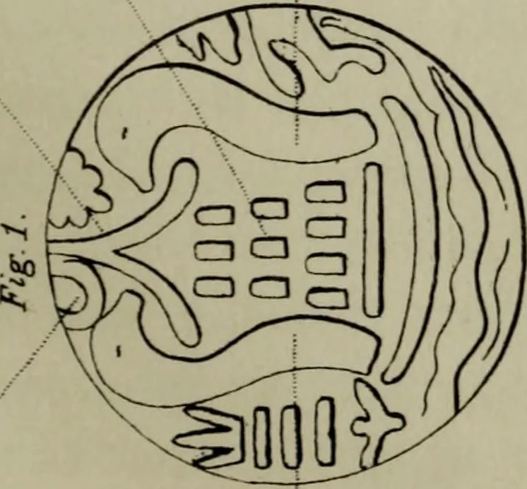An illustration from The lost tribes and the Saxons of the East and of the west, with new views of Buddhism, and translations of rock-records in India, 1861, leaf 214