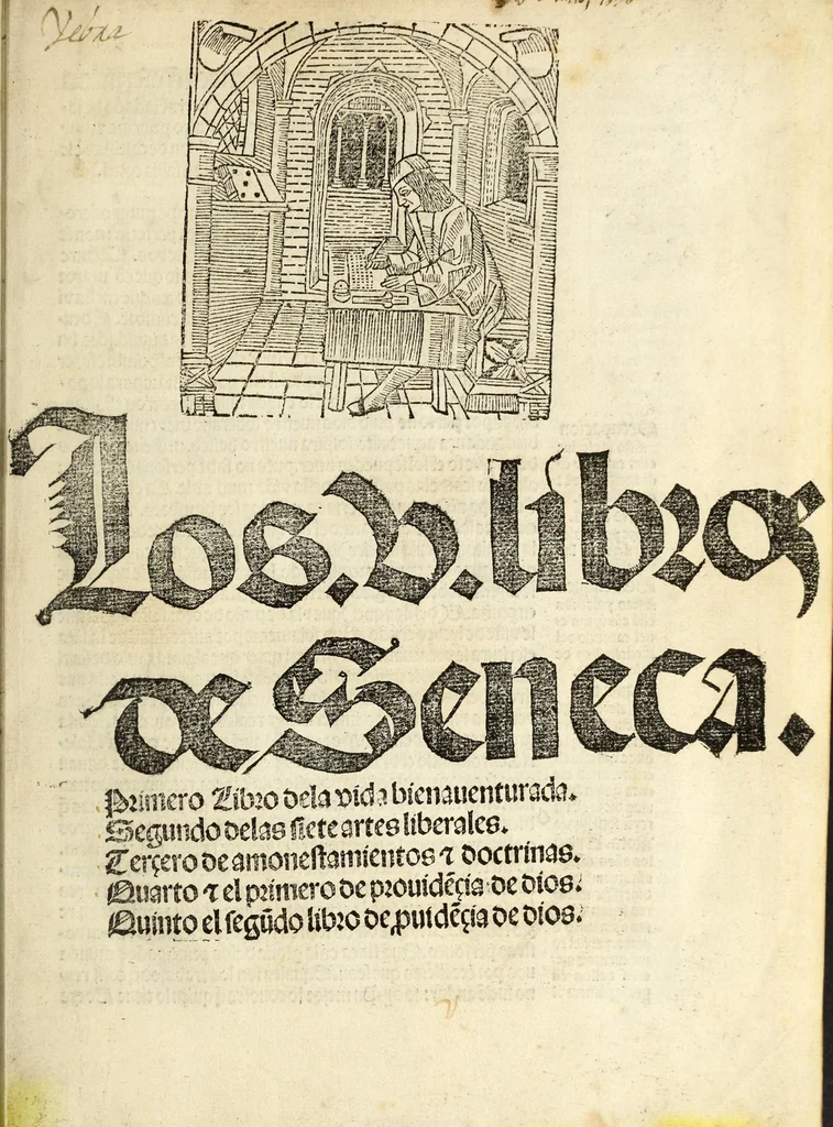 An illustration from Los V libros de Seneca, 1510, leaf 5