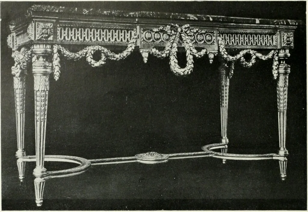An illustration from Louis XVI furniture, 1913, leaf 101