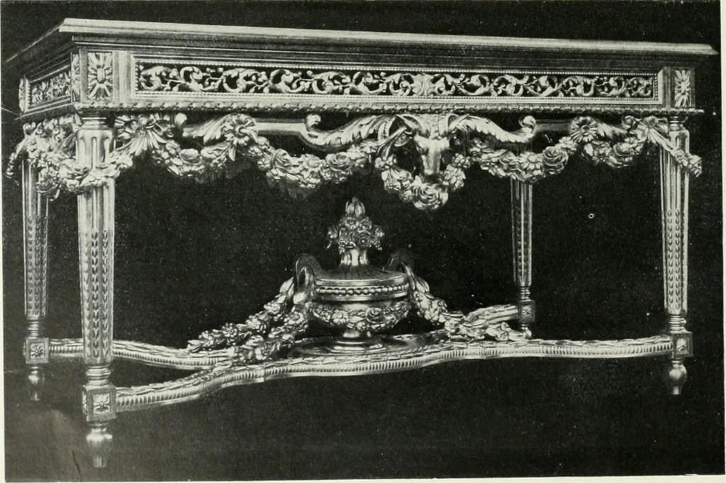 An illustration from Louis XVI furniture, 1913, leaf 101