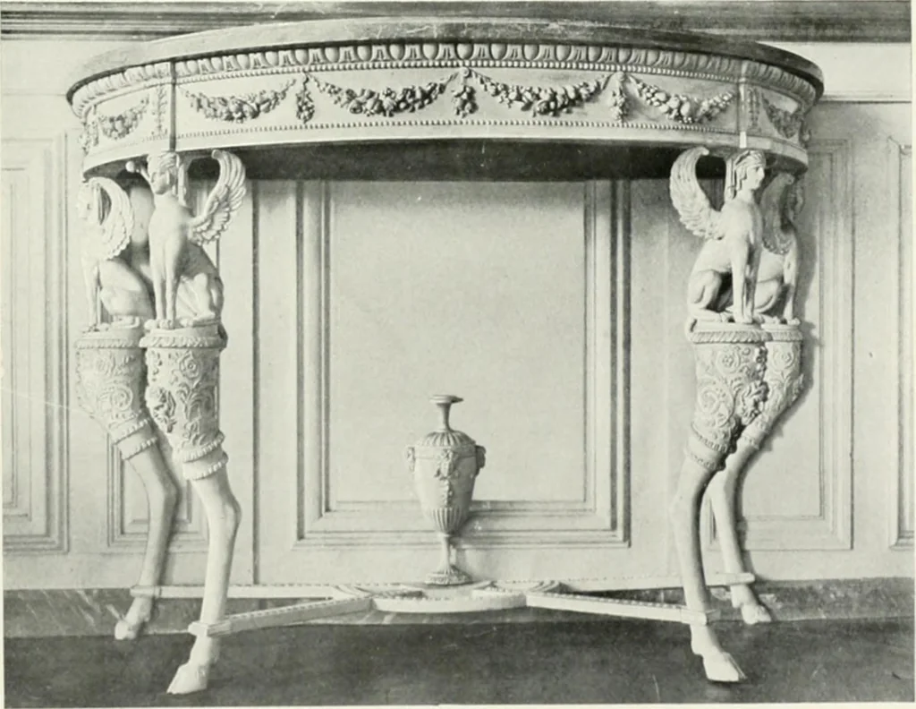 An illustration from Louis XVI furniture, 1913, leaf 102