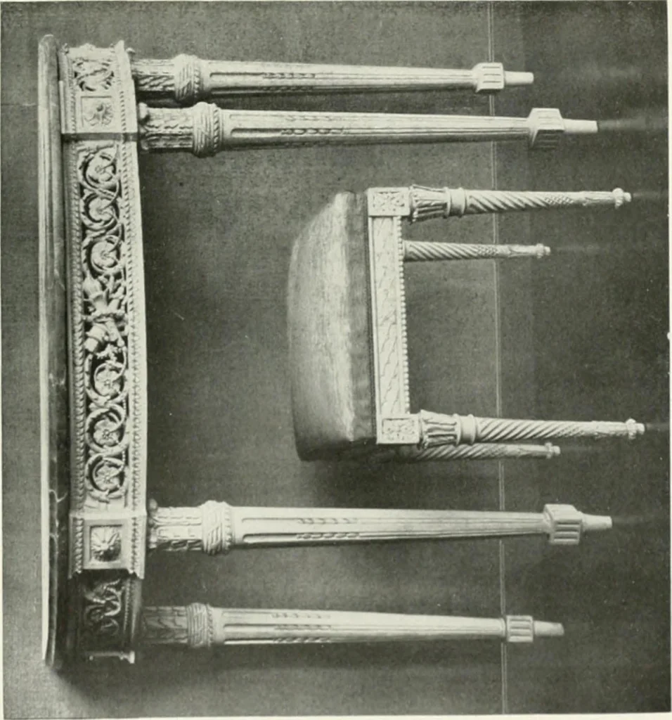 An illustration from Louis XVI furniture, 1913, leaf 104