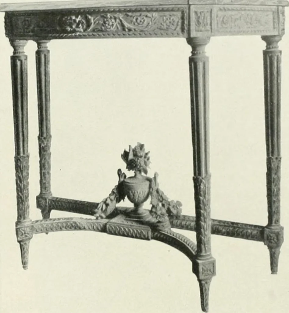 An illustration from Louis XVI furniture, 1913, leaf 105