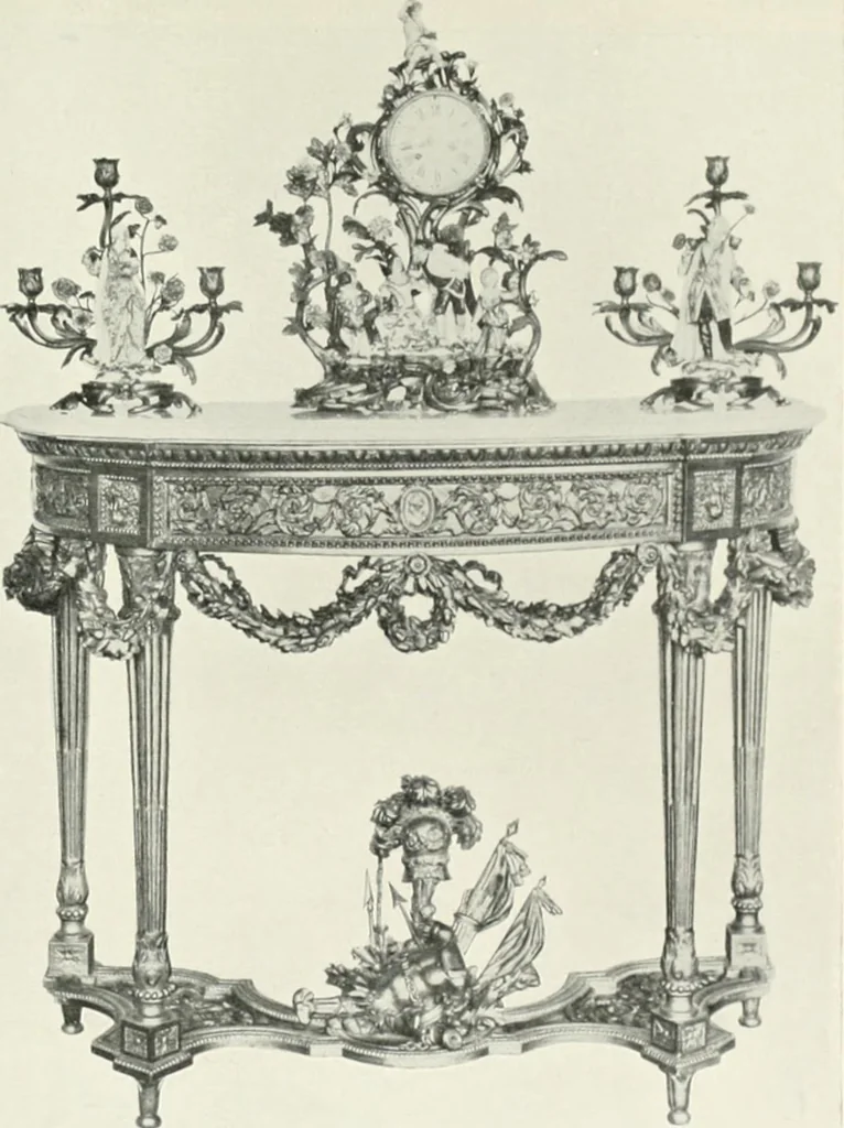An illustration from Louis XVI furniture, 1913, leaf 106