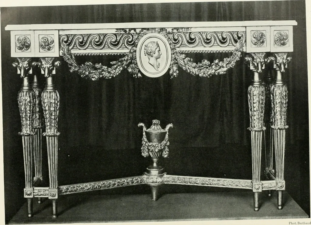 An illustration from Louis XVI furniture, 1913, leaf 109
