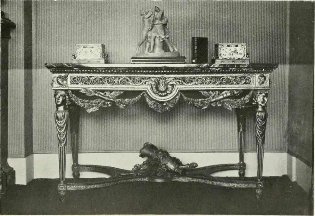 An illustration from Louis XVI furniture, 1913, leaf 110