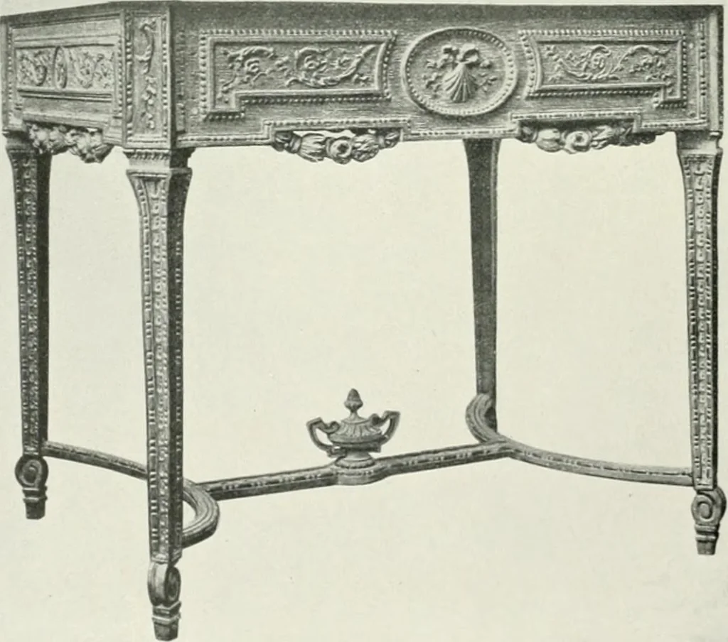 An illustration from Louis XVI furniture, 1913, leaf 111