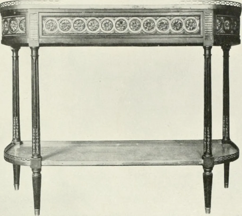 An illustration from Louis XVI furniture, 1913, leaf 112