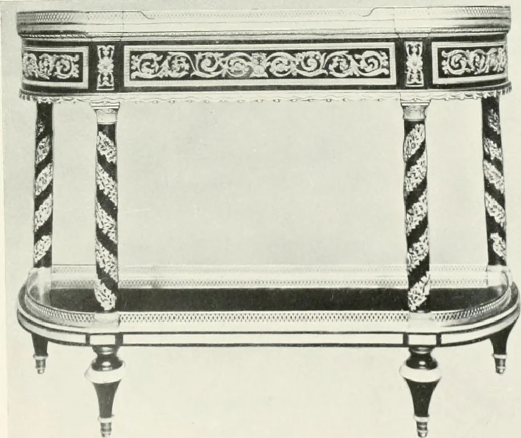 An illustration from Louis XVI furniture, 1913, leaf 112