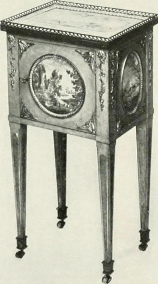 An illustration from Louis XVI furniture, 1913, leaf 116