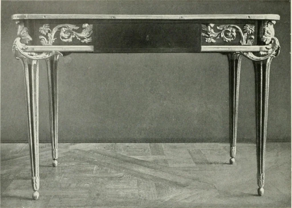 An illustration from Louis XVI furniture, 1913, leaf 117