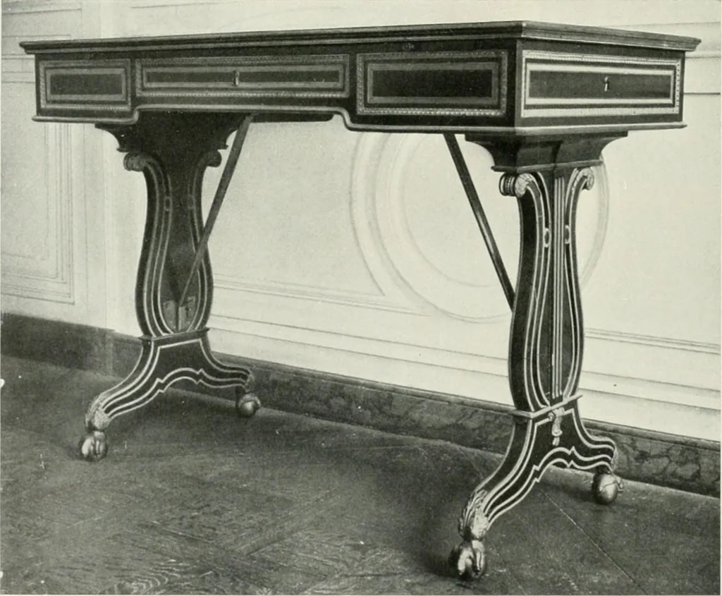 An illustration from Louis XVI furniture, 1913, leaf 117